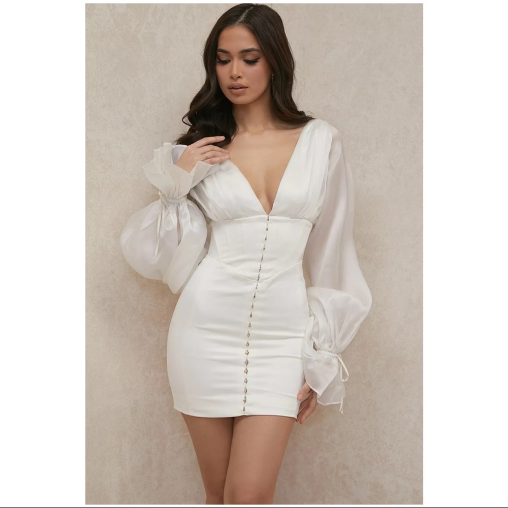 House of CB 'Matilda' Ivory Satin Corset Mini  S